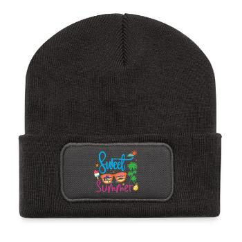 Süßer Sommer - Recycelte Patch Beanie - Dunkelgrau - Vorne