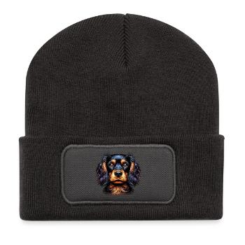 Hund Cocker Spaniel - Recycelte Patch Beanie - Dunkelgrau - Vorne