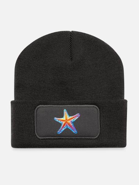 Seestern - Recycelte Patch Beanie - Dunkelgrau