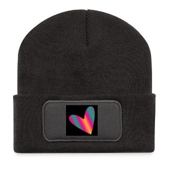 HERZ - Recycelte Patch Beanie - Dunkelgrau - Vorne