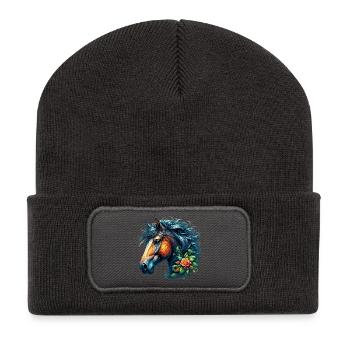 Horse - Recycled Patch Beanie - dark grey - Front