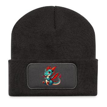 Dragon - Recycled Patch Beanie - dark grey - Front