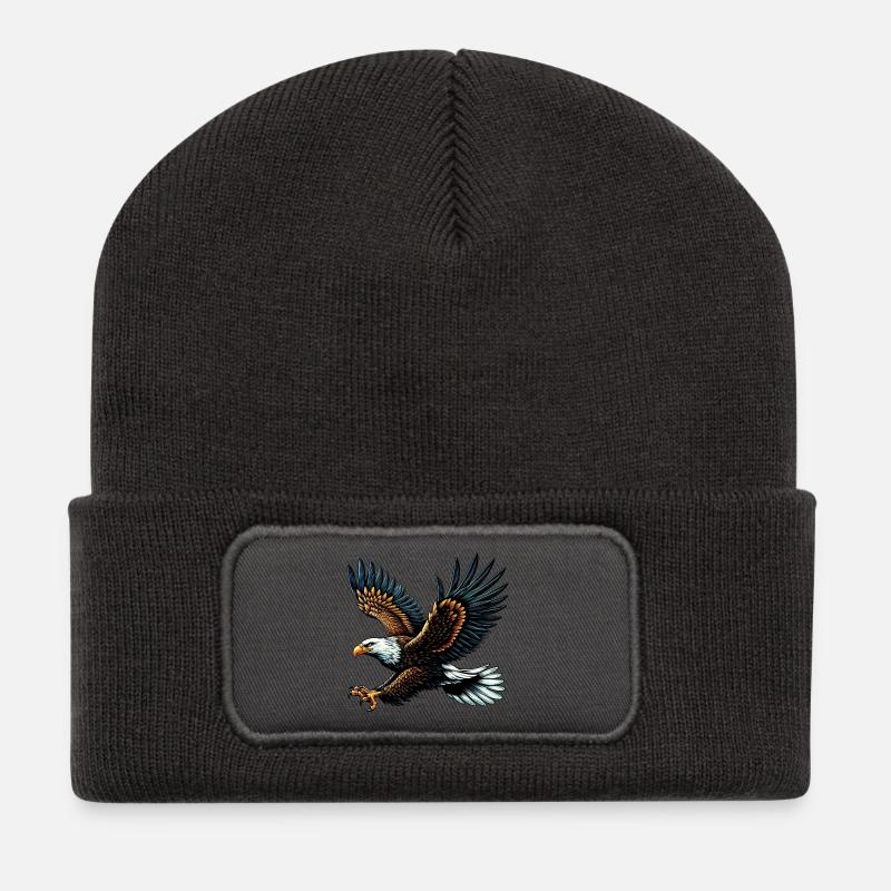 Adler - Recycelte Patch Beanie - Dunkelgrau