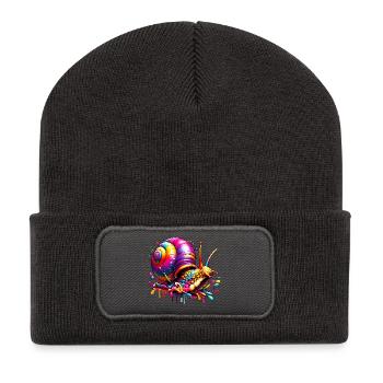 Escargot - Beanie recyclé à patch - charbon - Devant