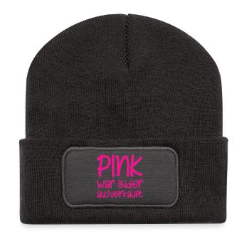 Pink war leider ausverkauft - Recycelte Patch Beanie - Dunkelgrau - Vorne