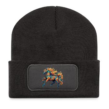 Cheval - Beanie recyclé à patch - charbon - Devant