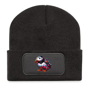 Papageitaucher - Recycelte Patch Beanie - Dunkelgrau - Vorne