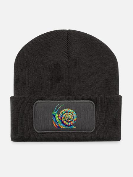 Schnecke - Recycelte Patch Beanie - Dunkelgrau