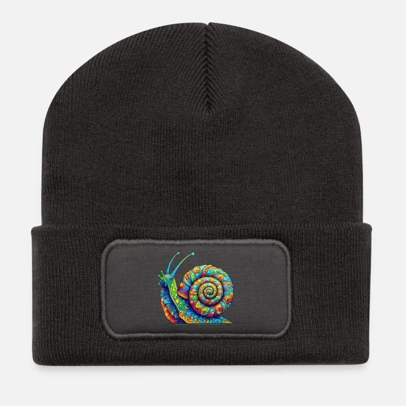 Schnecke - Recycelte Patch Beanie - Dunkelgrau