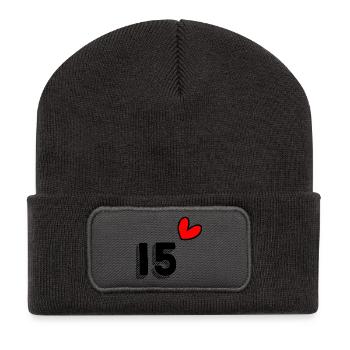 15. 15 YEARS. 15th ANNIVERSARY. 15 YEAR ANNIVERSARY. - Recycled Patch Beanie - dark grey - Front