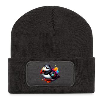 Papageitaucher - Recycelte Patch Beanie - Dunkelgrau - Vorne