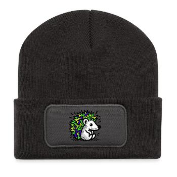 Igel - Recycelte Patch Beanie - Dunkelgrau - Vorne