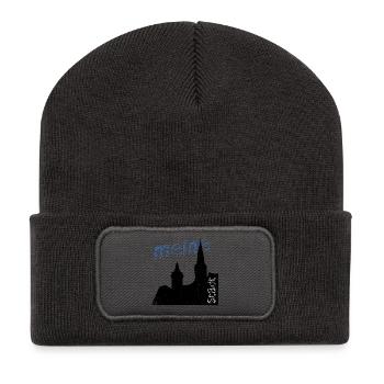 meine Stadt - Recycelte Patch Beanie - Dunkelgrau - Vorne
