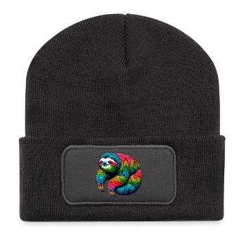 Faultier - Recycelte Patch Beanie - Dunkelgrau - Vorne