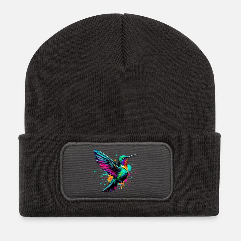 Kolibri - Recycelte Patch Beanie - Dunkelgrau