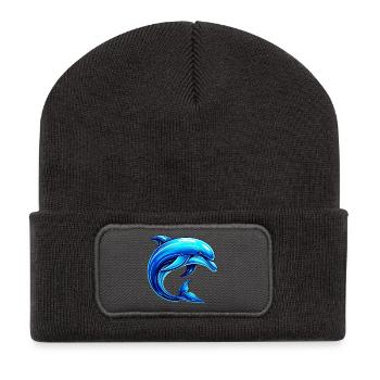 Dauphin - Beanie recyclé à patch - charbon - Devant