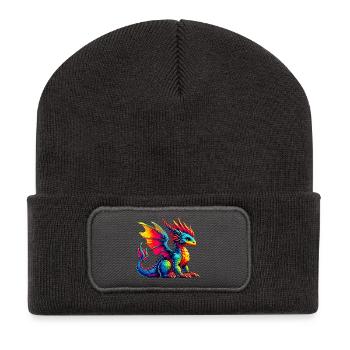 Dragon - Recycled Patch Beanie - dark grey - Front