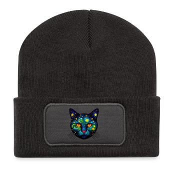 Cat - Recycled Patch Beanie - dark grey - Front