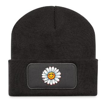 Gänseblümchen - Recycelte Patch Beanie - Dunkelgrau - Vorne