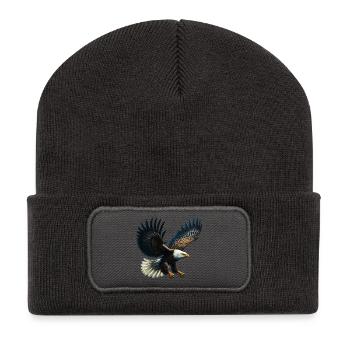 Adler - Recycelte Patch Beanie - Dunkelgrau - Vorne