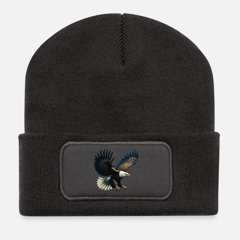 Adler - Recycelte Patch Beanie - Dunkelgrau