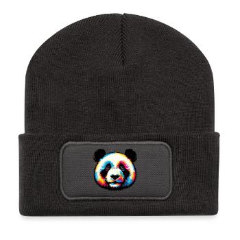 Panda - Recycelte Patch Beanie - Dunkelgrau - Vorne