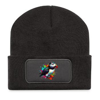 Papageitaucher - Recycelte Patch Beanie - Dunkelgrau - Vorne