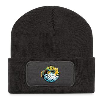 Kugelfisch - Recycelte Patch Beanie - Dunkelgrau - Vorne