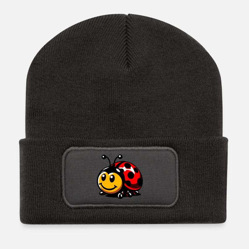 Coccinelle - Beanie recyclé à patch - charbon