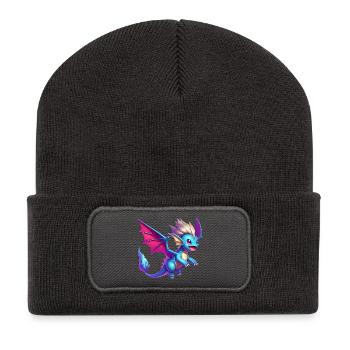 Drache - Recycelte Patch Beanie - Dunkelgrau - Vorne