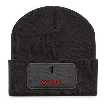 1. 1 Jahr. 1. JUBILÄUM. 1-JÄHRIGES JUBILÄUM - Recycelte Patch Beanie - Dunkelgrau - Vorne