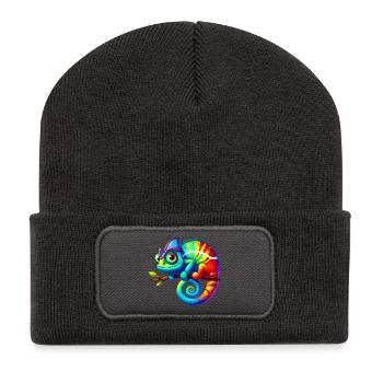 Chamäleon - Recycelte Patch Beanie - Dunkelgrau - Vorne