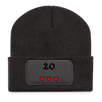 20. 20 ANS. 20e ANNIVERSAIRE. ANNIVERSAIRE 20 ANS. - Beanie recyclé à patch - charbon - Devant