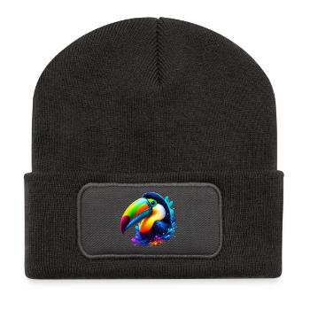 Tukan - Recycelte Patch Beanie - Dunkelgrau - Vorne