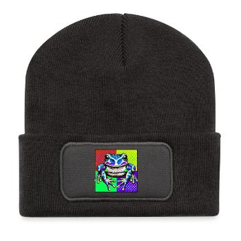 Frosch - Recycelte Patch Beanie - Dunkelgrau - Vorne