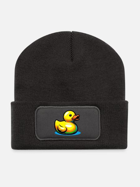 Caneton Canard Canard Canard - Beanie recyclé à patch - charbon