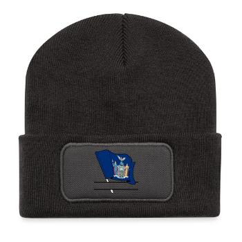 Flag New York text banner - Recycled Patch Beanie - dark grey - Front