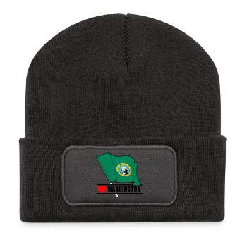 Flagge Washington Herz WASHINGTON - Recycelte Patch Beanie - Dunkelgrau - Vorne