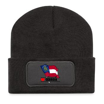 Drapeau Géorgie coeur GÉORGIE - Beanie recyclé à patch - charbon - Devant