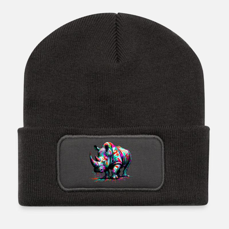 Nashorn - Recycelte Patch Beanie - Dunkelgrau