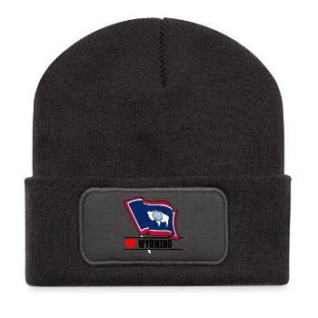 Flagge Wyoming im Herzen von WYOMING - Recycelte Patch Beanie - Dunkelgrau - Vorne