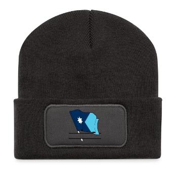 Flag Minnesota text banner - Recycled Patch Beanie - dark grey - Front