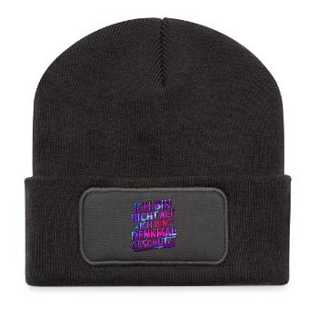 Je ne suis pas vieux, je suis classé monument historique - Beanie recyclé à patch - charbon - Devant