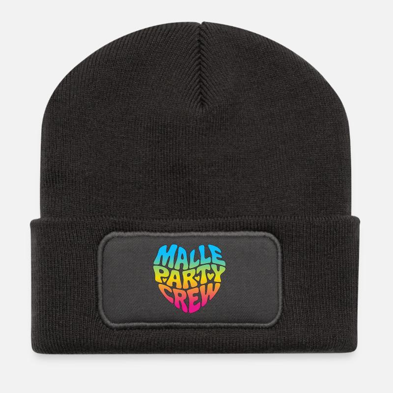 Malle Party Crew - Recycelte Patch Beanie - Dunkelgrau