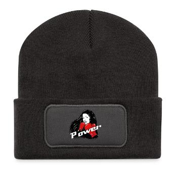 Boxer with power lettering – strong female motif - Recycled Patch Beanie - dark grey - Front