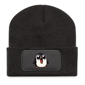Kawaii Penguin Delights Cartoon Cute for Kids - Recycled Patch Beanie - dark grey - Front
