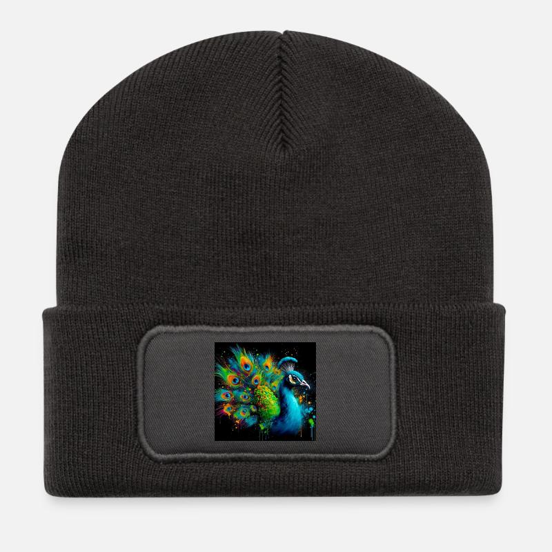 peacock - Recycled Patch Beanie - dark grey