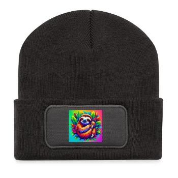 Faultier - Recycelte Patch Beanie - Dunkelgrau - Vorne