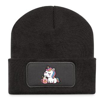 LICORNE - Beanie recyclé à patch - charbon - Devant