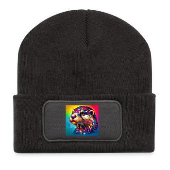loutre - Beanie recyclé à patch - charbon - Devant